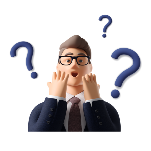 3d たくさんの質問に戸惑う男 のpngとsvgでのイラスト