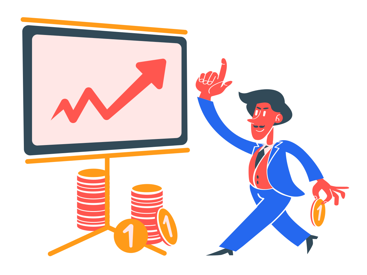 Profit growth Illustration in PNG, SVG