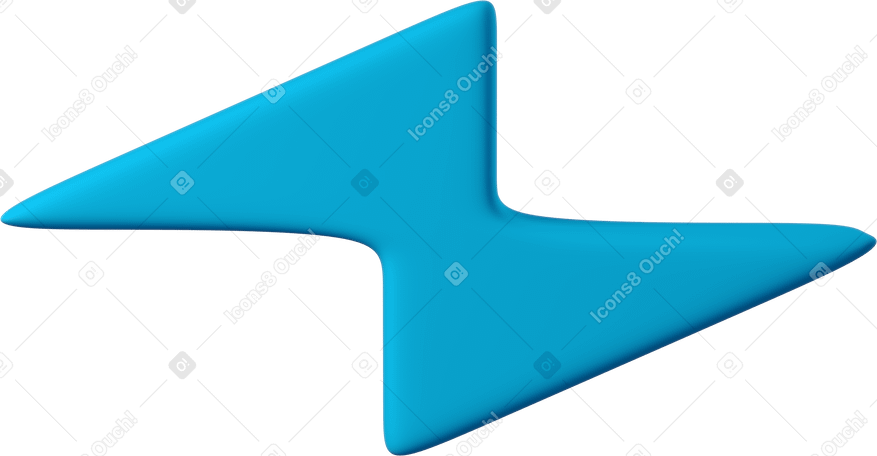 3D blue high voltage sign Illustration in PNG, SVG