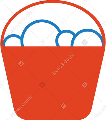 red bucket with foam PNG, SVG