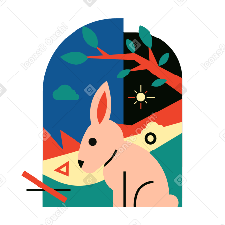  Hare Illustration in PNG, SVG