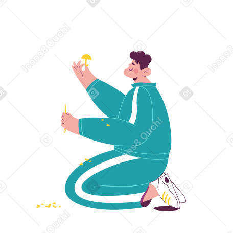 Ilustración animada de Hombre con caramelo en GIF, Lottie (JSON), AE