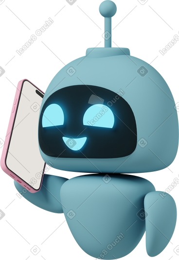 Chatgpt robot calling on phone PNG, SVG