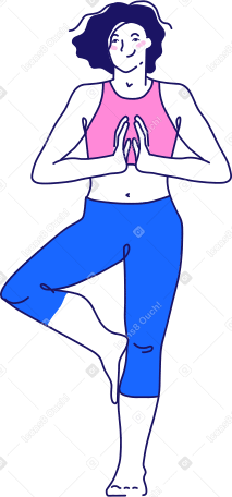 woman in a top and tights does yoga Illustration in PNG, SVG