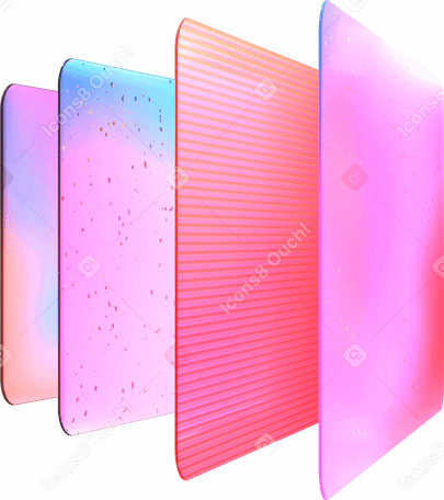 3D plastic rectangles with different patterns PNG, SVG