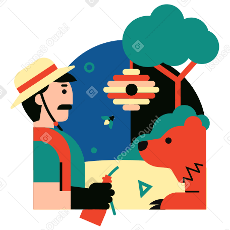 An unexpected meeting Illustration in PNG, SVG