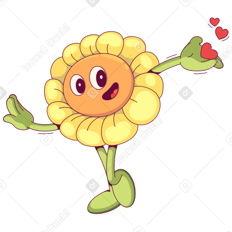 A flower gives love Illustration in PNG, SVG