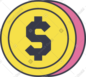 Dollar coin PNG, SVG