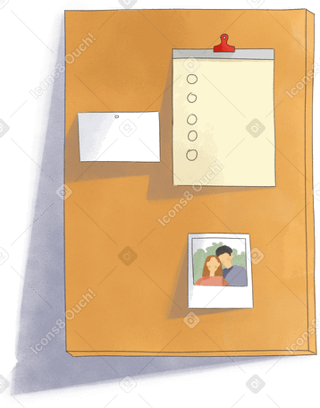 cork board with blank notes Illustration in PNG, SVG