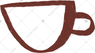 Brown tea cup PNG, SVG