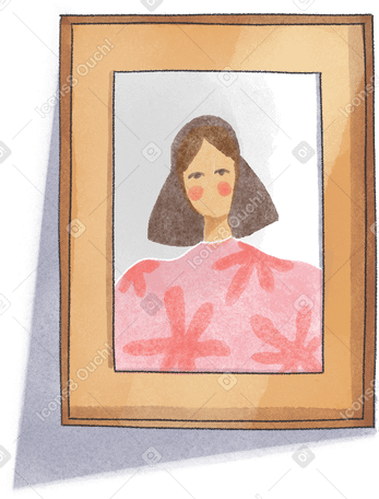 painting with a portrait of a girl Illustration in PNG, SVG