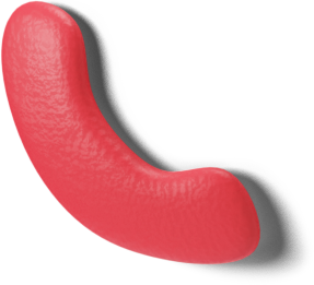 Red curved mouth PNG, SVG