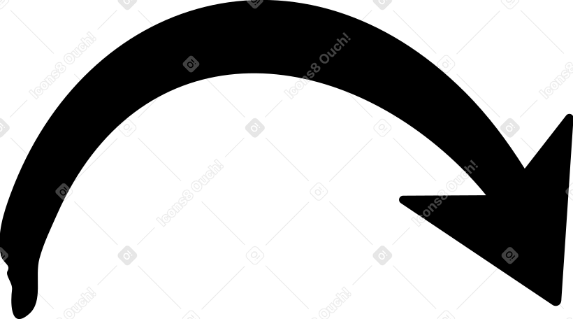 黑色箭头曲线 PNG, SVG