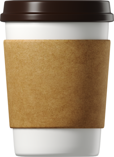 coffee paper cup with sleeve standing PNG, SVG
