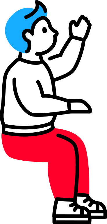 child sits up and raises his hand PNG, SVG