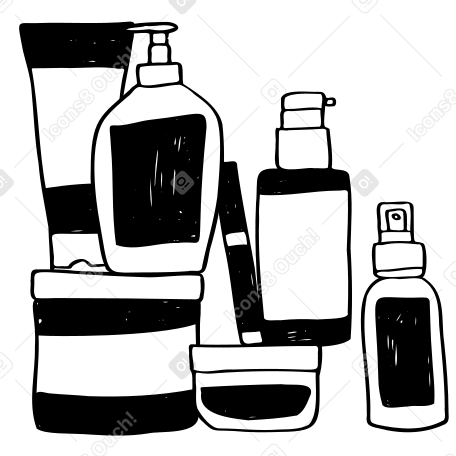 Бутылки для косметики и средств по уходу за кожей в PNG, SVG