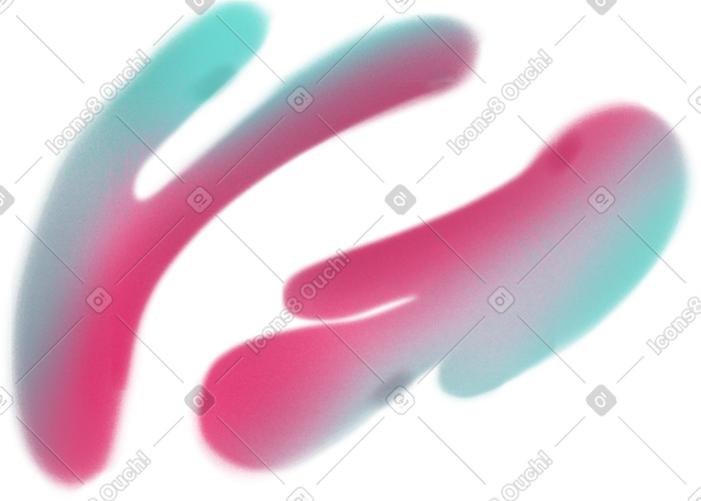 two pink and green flowing shapes PNG, SVG