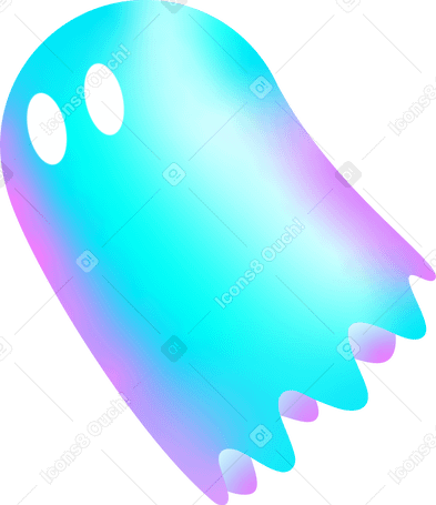 Fantasma azul com olhos brilhantes PNG, SVG