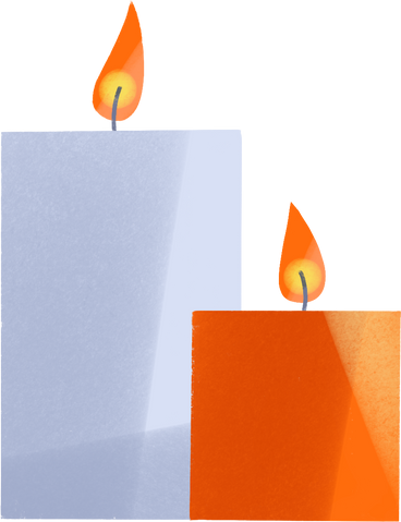 light blue and orange candles PNG, SVG