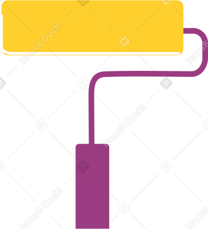 yellow paint roller Illustration in PNG, SVG