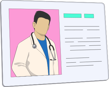 Illustration animée Profil de médecin aux formats GIF, Lottie (JSON) et AE