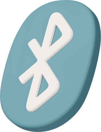 3D bluetooth three quarter view Illustration in PNG, SVG