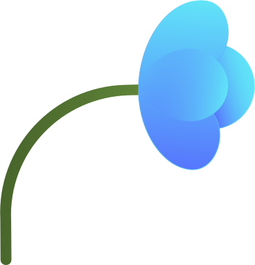 Синий градиент цветок в PNG, SVG