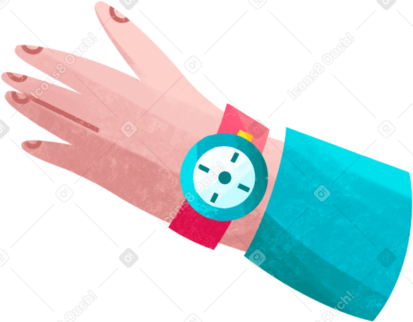 hand with wrist watch Illustration in PNG, SVG