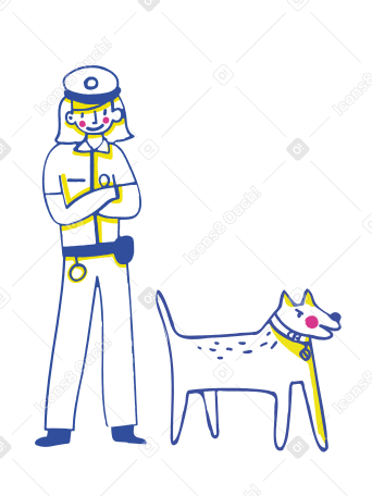 Polizistin mit polizeihund PNG, SVG