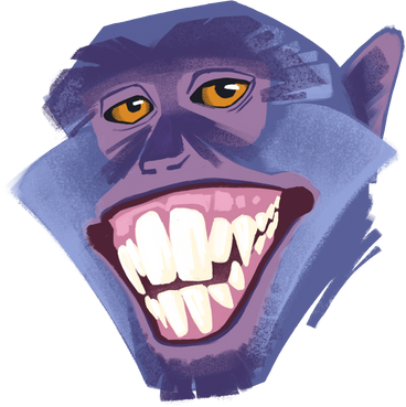 Smiling monkey PNG, SVG