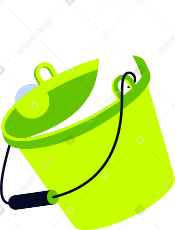 green bucket Illustration in PNG, SVG