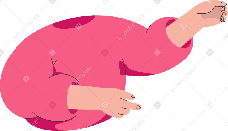 body in a pink blouse Illustration in PNG, SVG