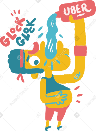 Man drinking water PNG、SVG