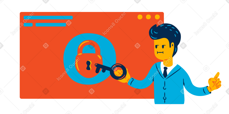 Security Connection Illustration in PNG, SVG