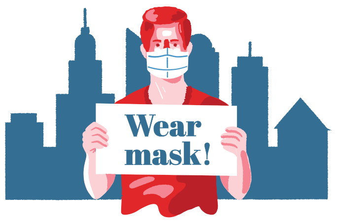 Wear mask Illustration in PNG, SVG