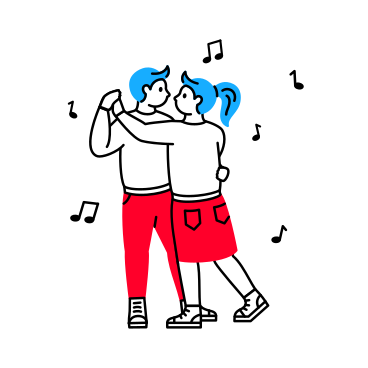 Man and woman dancing to music PNG, SVG