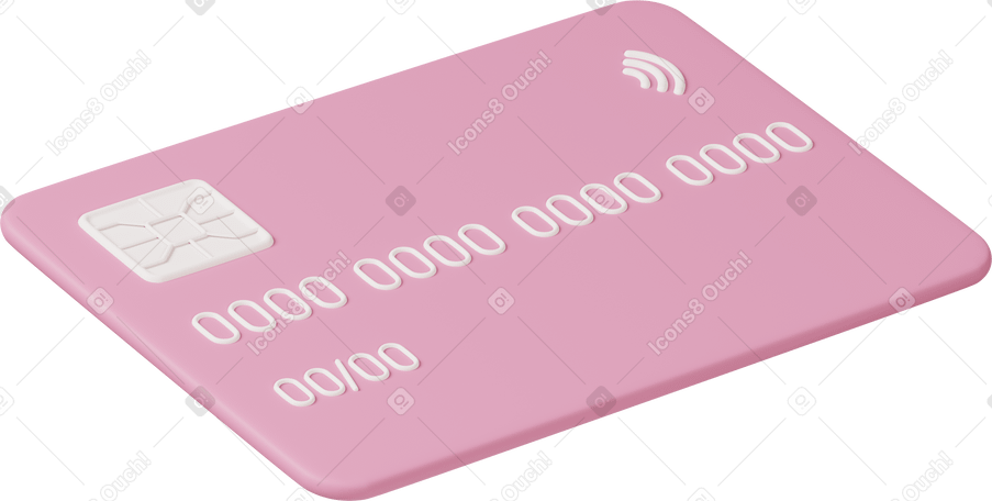 3D pink credit card PNG, SVG