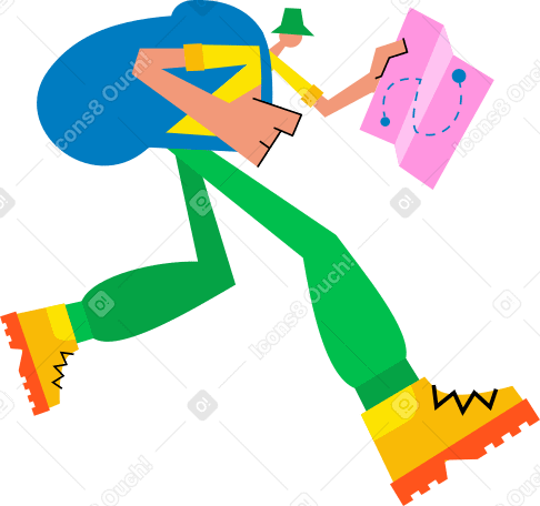 man with a map Illustration in PNG, SVG