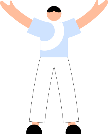 jeune homme debout et levant les bras PNG, SVG