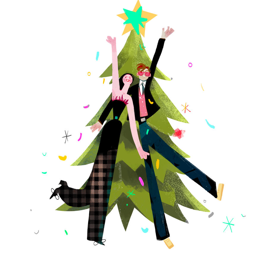 Christmas tree Illustration in PNG, SVG