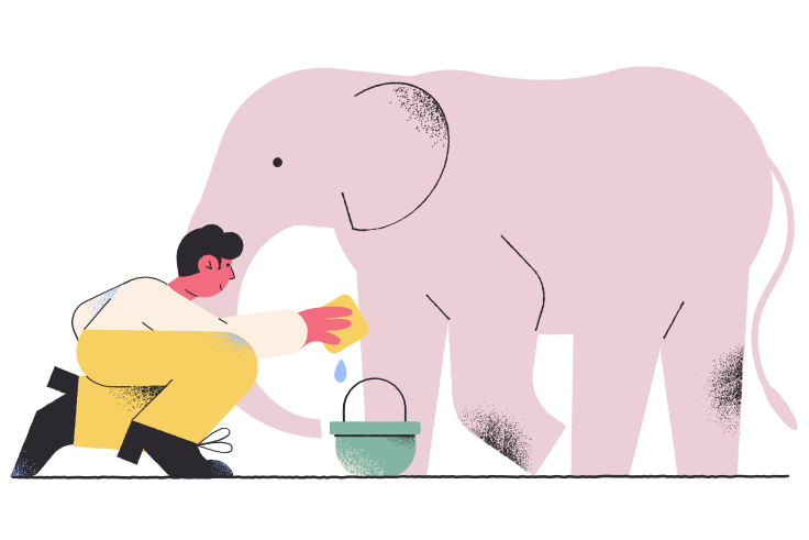 Illustrations vectorielles L'éléphant