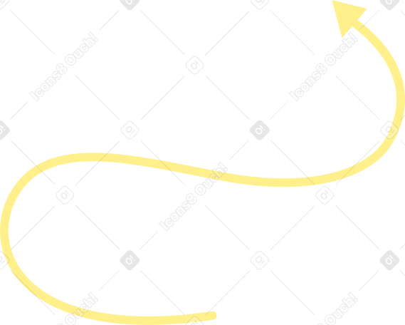 Flecha amarilla en forma de s PNG, SVG