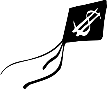 Cerf-volant avec signe dollar PNG, SVG