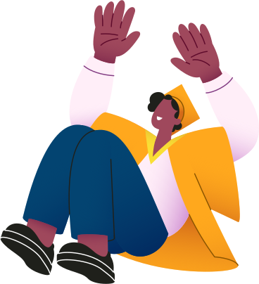 man in graduation gown sliding down PNG, SVG