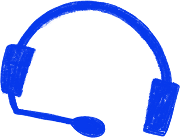 blue headphones with microphone PNG, SVG