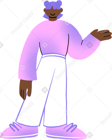 woman in a purple outfit with her hand up в PNG, SVG