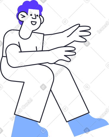 Man stretching out his hands PNG, SVG