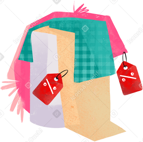 pouf with clothes Illustration in PNG, SVG