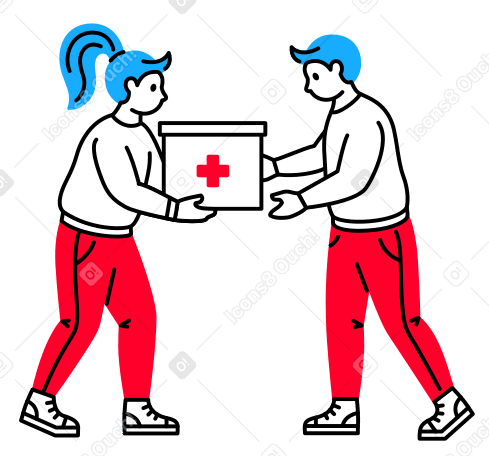 People holding a charity box PNG, SVG