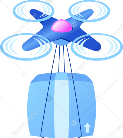 drone with parcel Illustration in PNG, SVG
